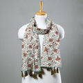 Buy Sanganeri Block Printed Cotton Stole with Tassels Online at iTokri.com