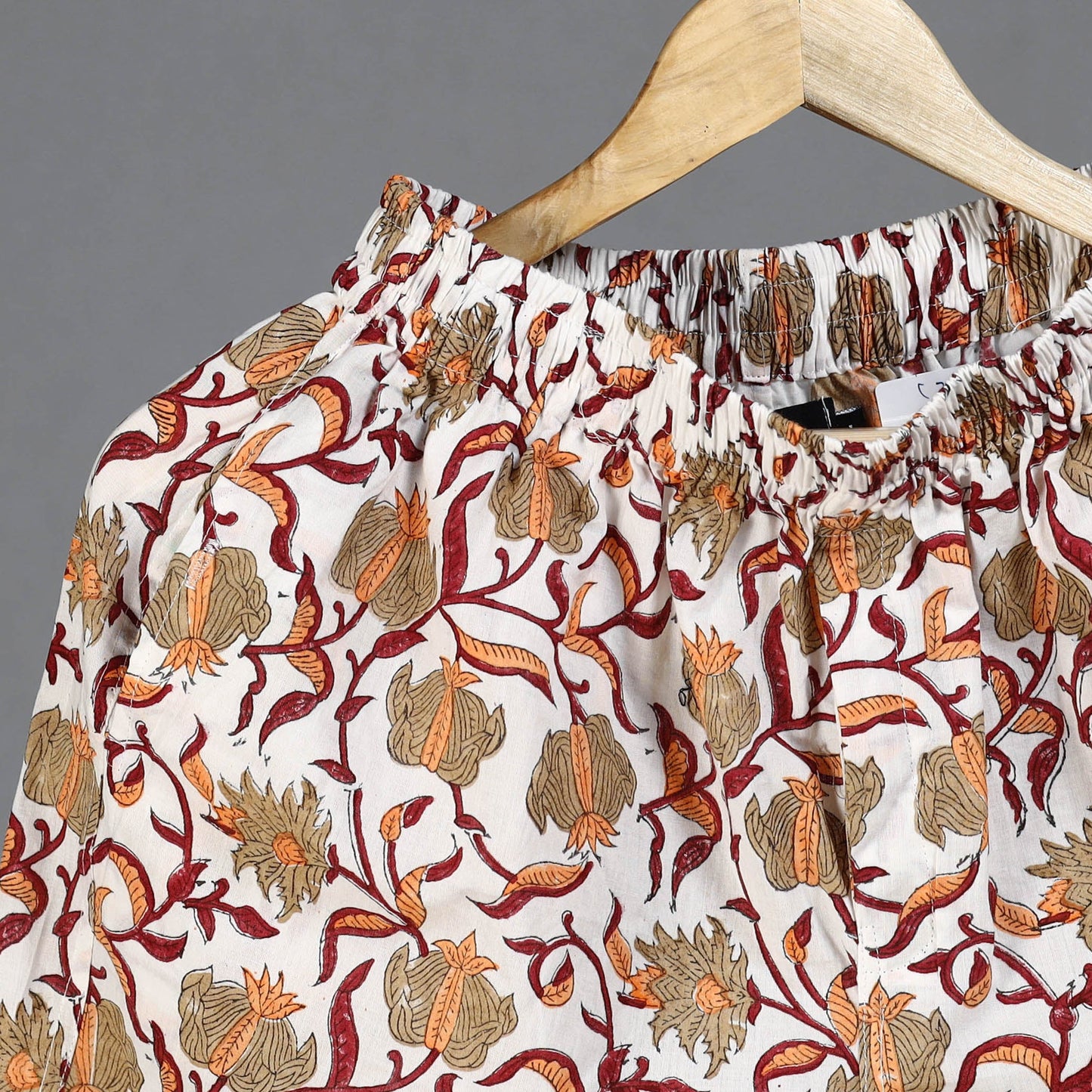  Sanganeri Block Printed Cotton Unisex Boxer/Shorts 