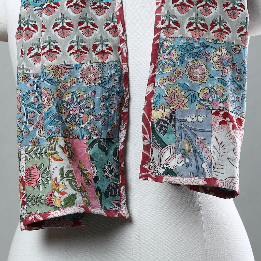 Buy Sanganeri Block Printed Patchwork Cotton Stole 23 Online at iTokri.com