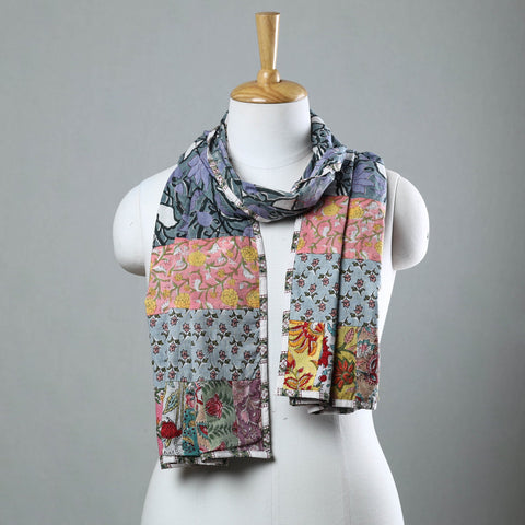  Sanganeri Block Printed Patchwork Cotton Stole 50 