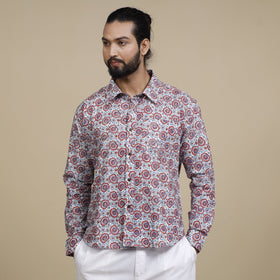 Sanganeri Block Printing Cotton Full Sleeve Men Shirt