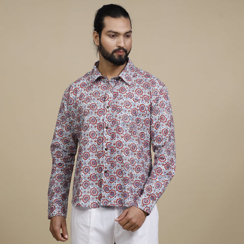 Sanganeri Block Printing Cotton Full Sleeve Men Shirt