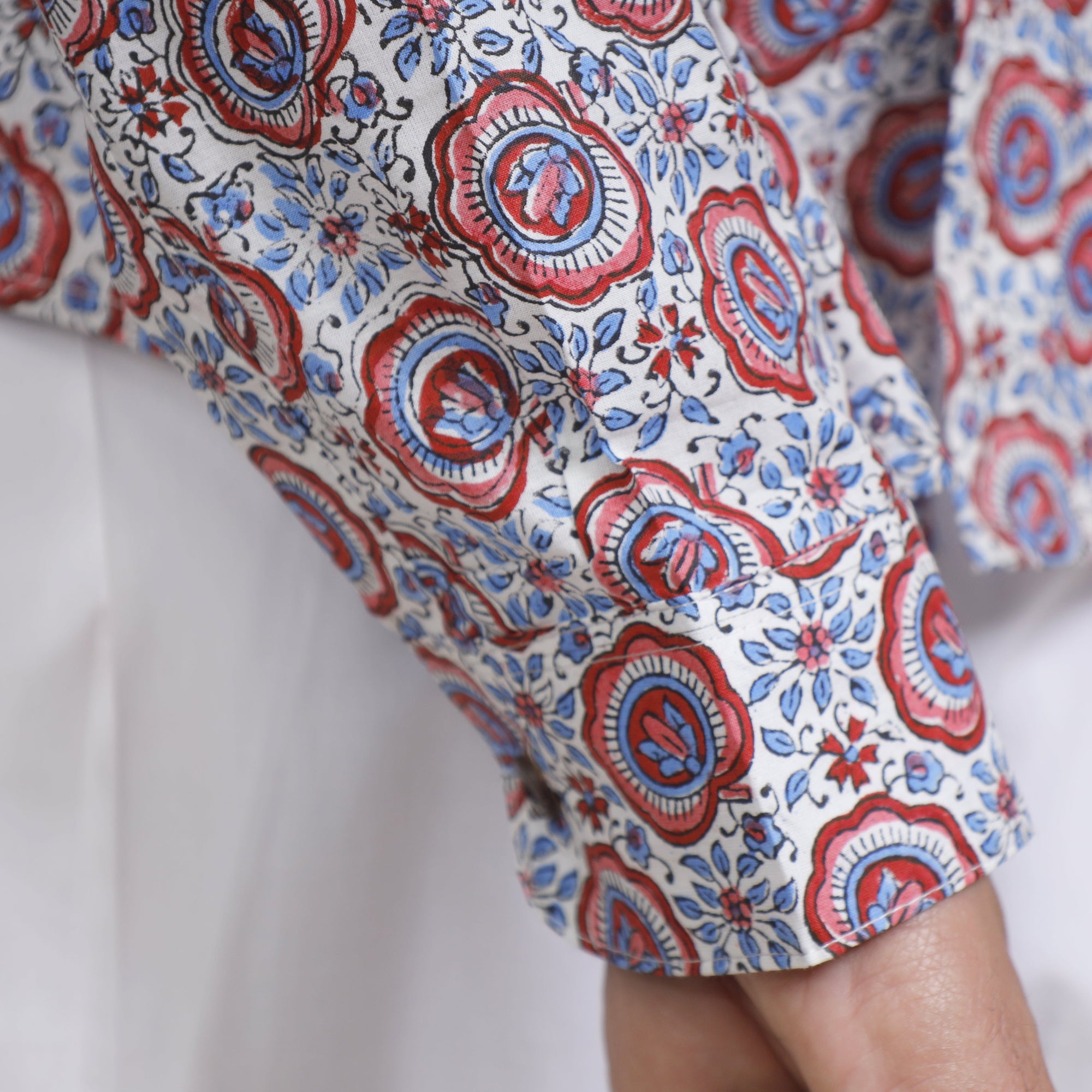 Sanganeri Block Printing Cotton Full Sleeve Men Shirt