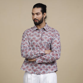 Sanganeri Block Printing Cotton Full Sleeve Men Shirt