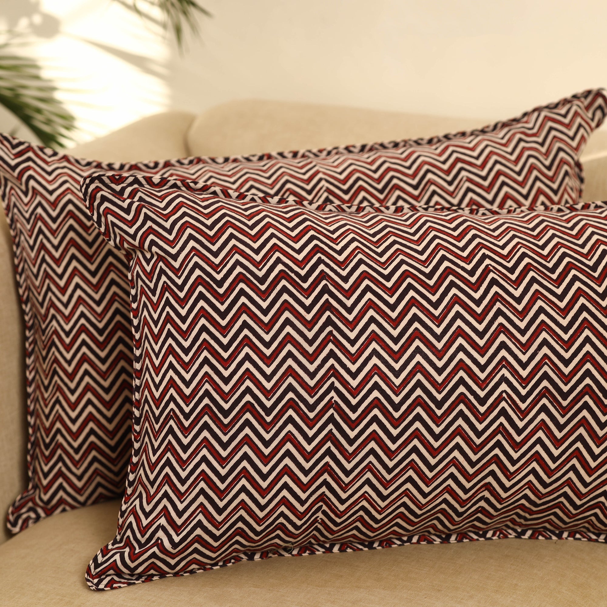 Buy Set of 2 Multicolor Bagh Block Print Cotton Pillow Covers 