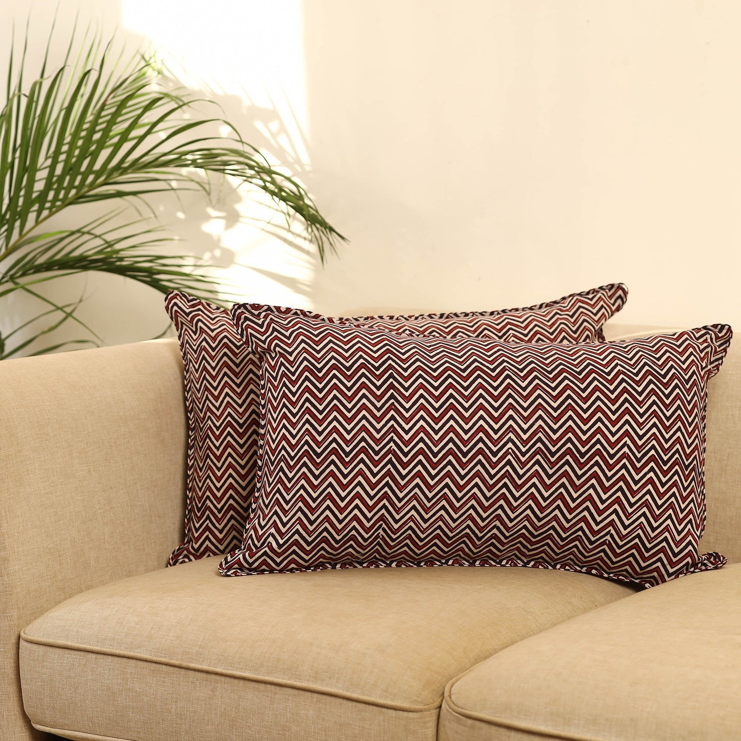 Buy Set of 2 Multicolor Bagh Block Print Cotton Pillow Covers 