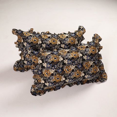 Multicolor - set of 2 bagru cotton frill pillow covers 13