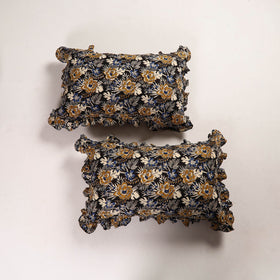 Multicolor - set of 2 bagru cotton frill pillow covers 13