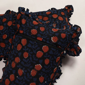 Multicolor - set of 2 bagru cotton frill pillow covers 17