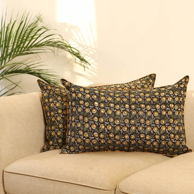 Buy Set of 2 Multicolor Bagru Block Print Cotton Pillow Covers