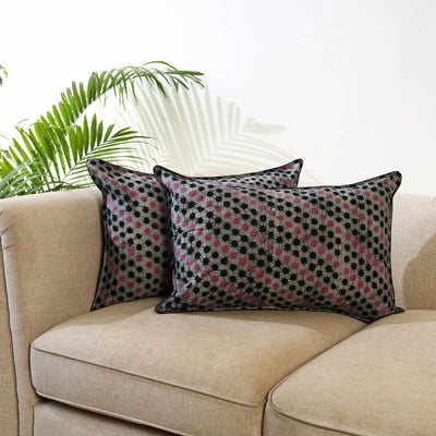 Multicolor - Set of 2 Hand Batik Print Cotton Pillow Covers 09