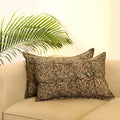 Buy Set of 2 Multicolor Kalamkari Block Print Cotton Pillow Covers