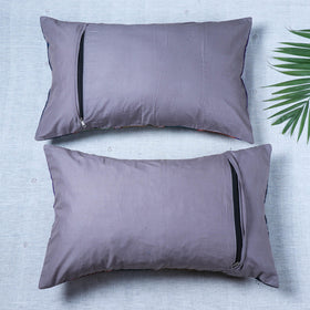  Set of 2 - Khun Patchwork Cotton Pillow Covers (25 x 15 in) 03 