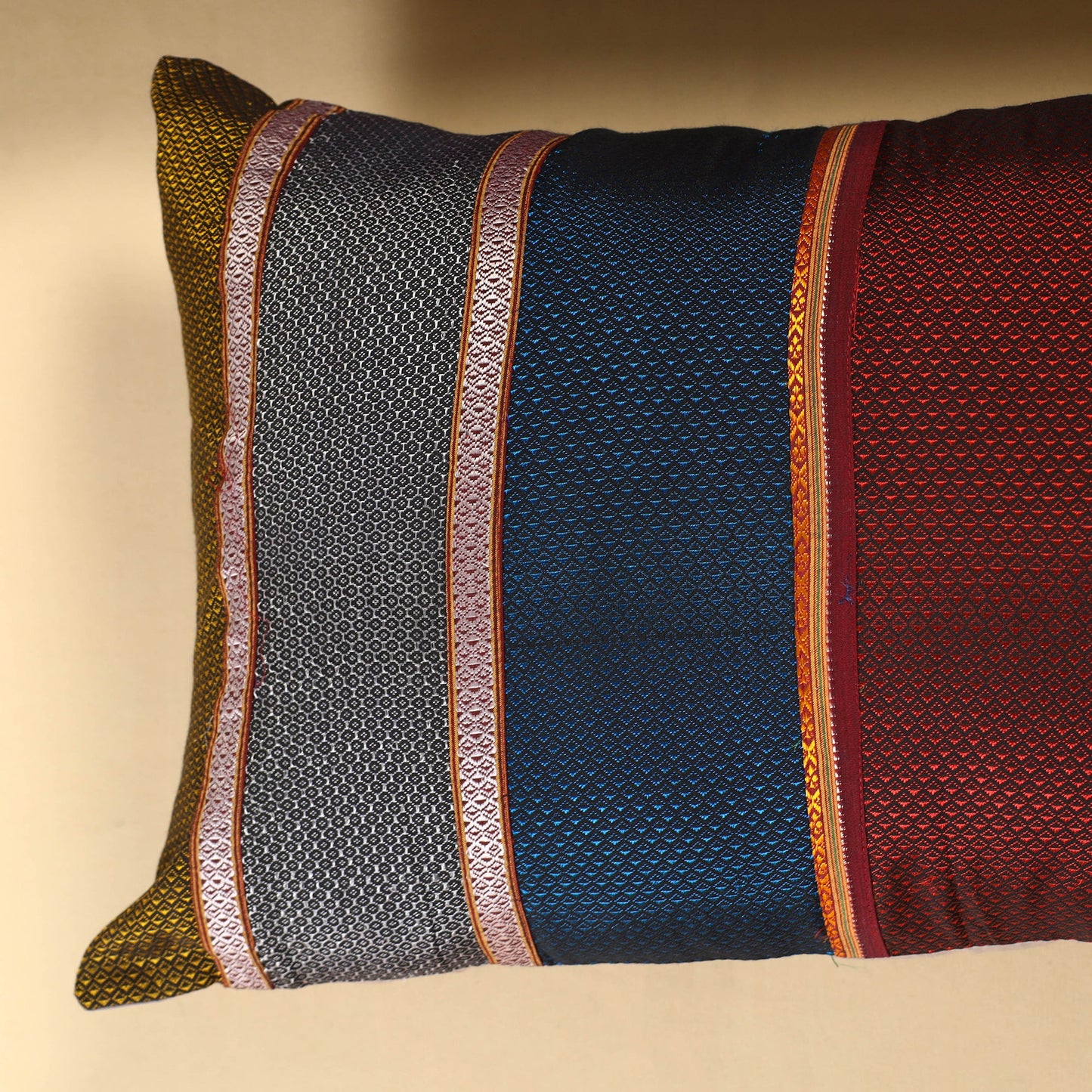  Set of 2 - Khun Patchwork Cotton Pillow Covers (25 x 15 in) 04 