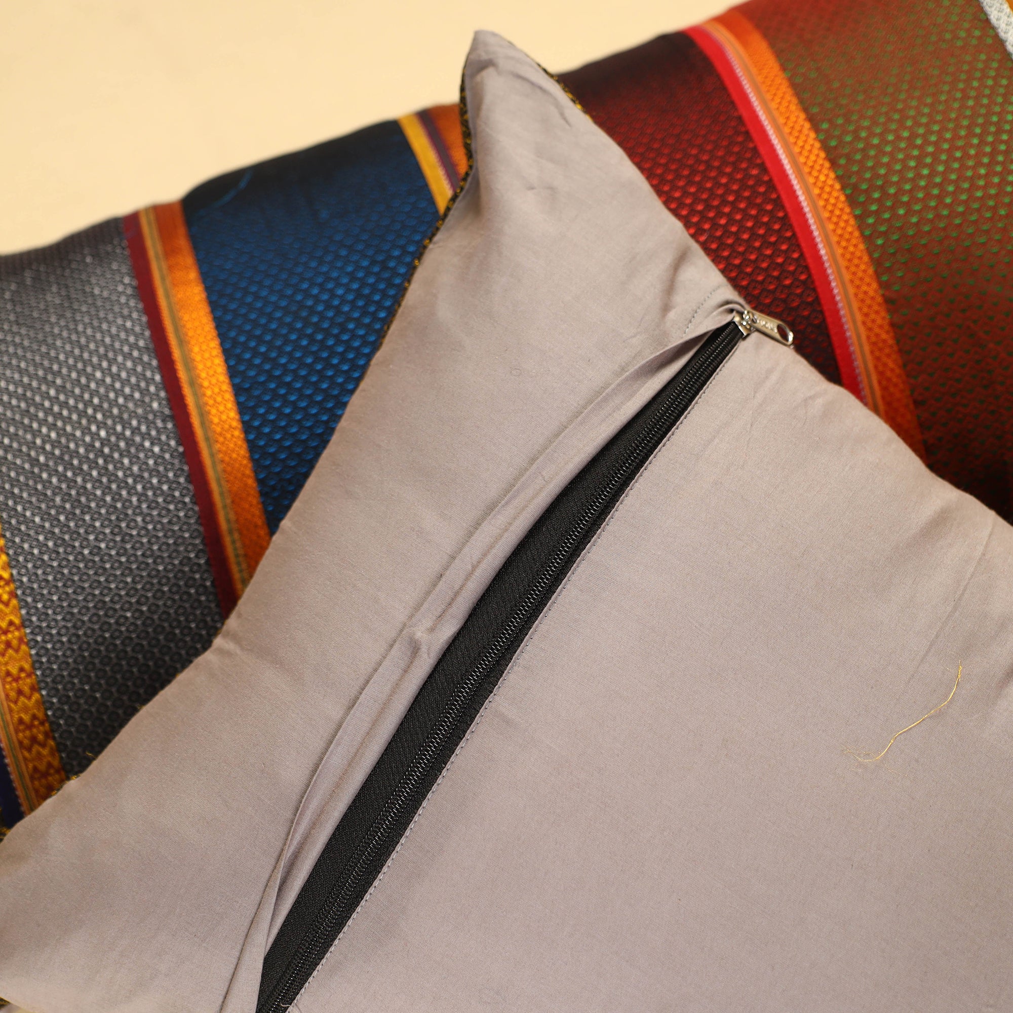  Set of 2 - Khun Patchwork Cotton Pillow Covers (25 x 15 in) 05 