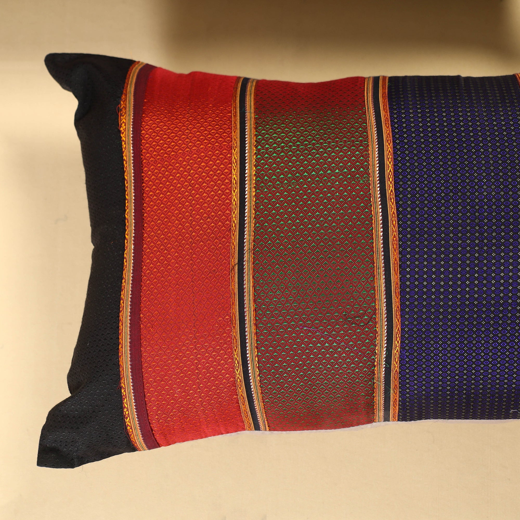  Set of 2 - Khun Patchwork Cotton Pillow Covers (25 x 15 in) 07 