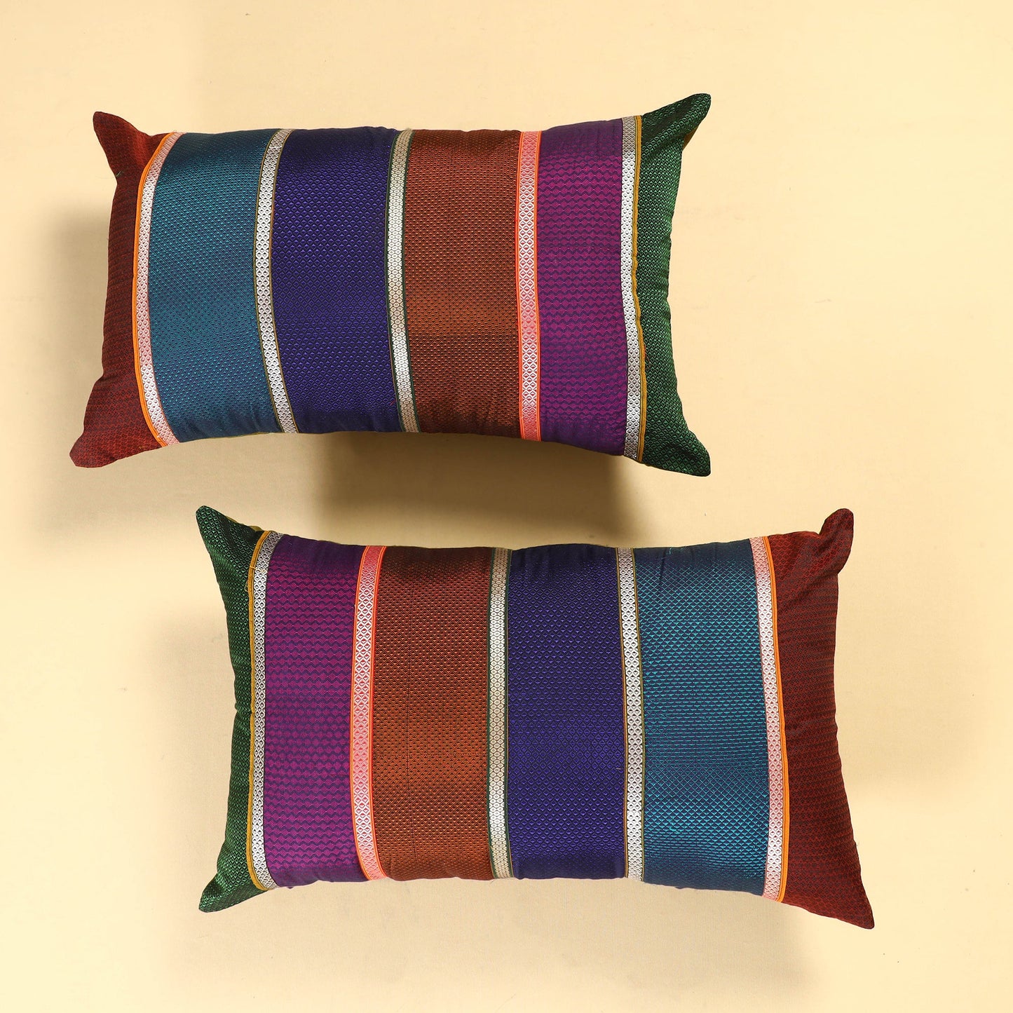  Set of 2 - Khun Patchwork Cotton Pillow Covers (25 x 15 in) 20 