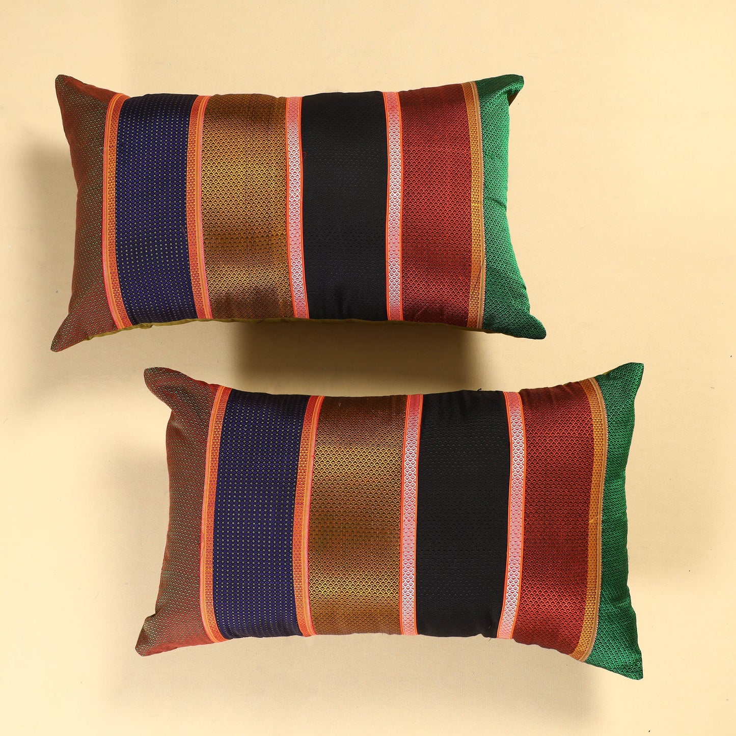  Set of 2 - Khun Patchwork Cotton Pillow Covers (25 x 15 in) 30 