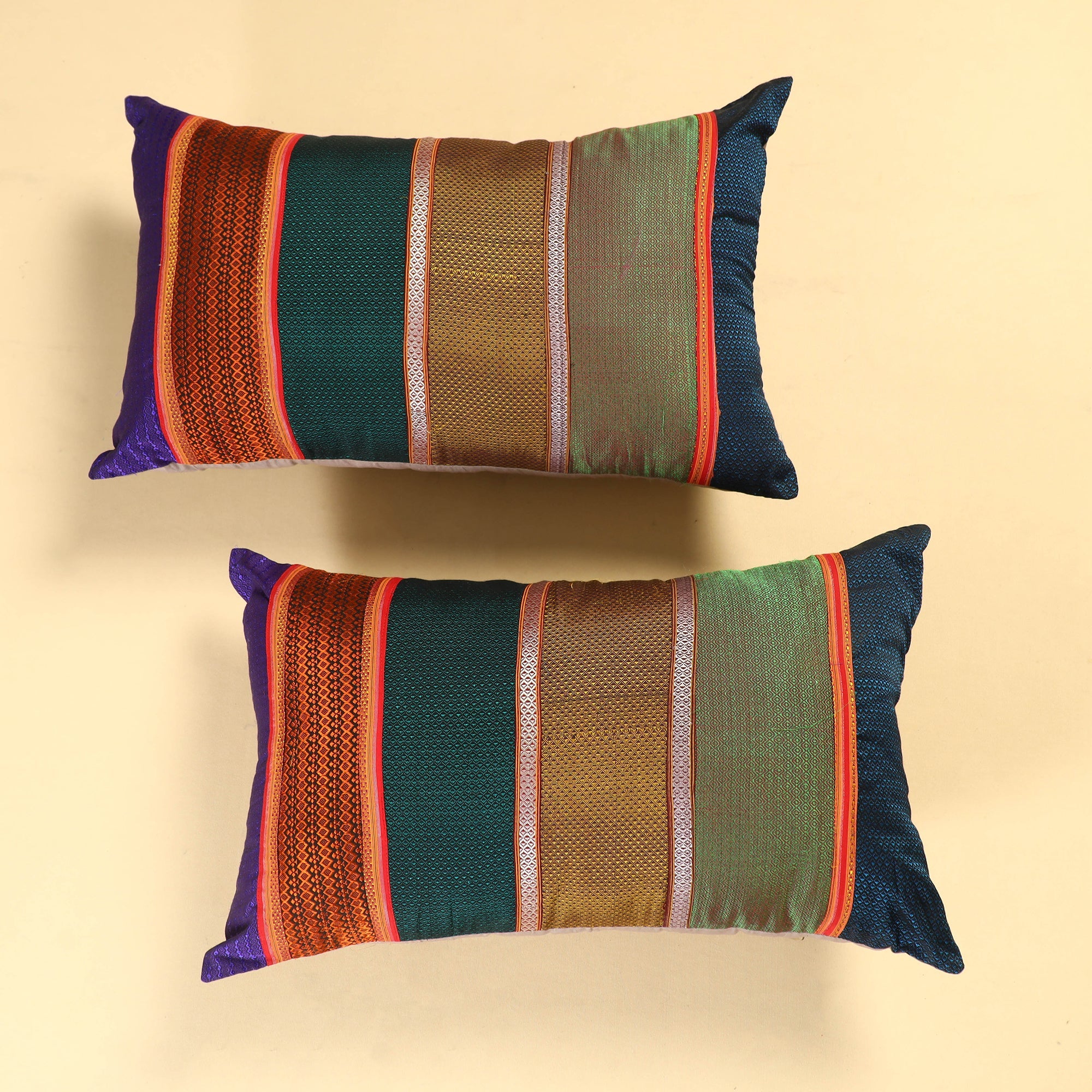  Set of 2 - Khun Patchwork Cotton Pillow Covers (25 x 15 in) 31 