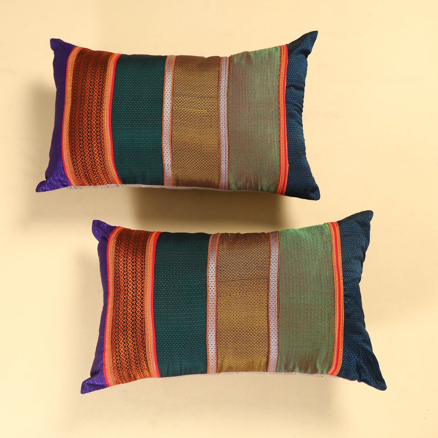  Set of 2 - Khun Patchwork Cotton Pillow Covers (25 x 15 in) 31 