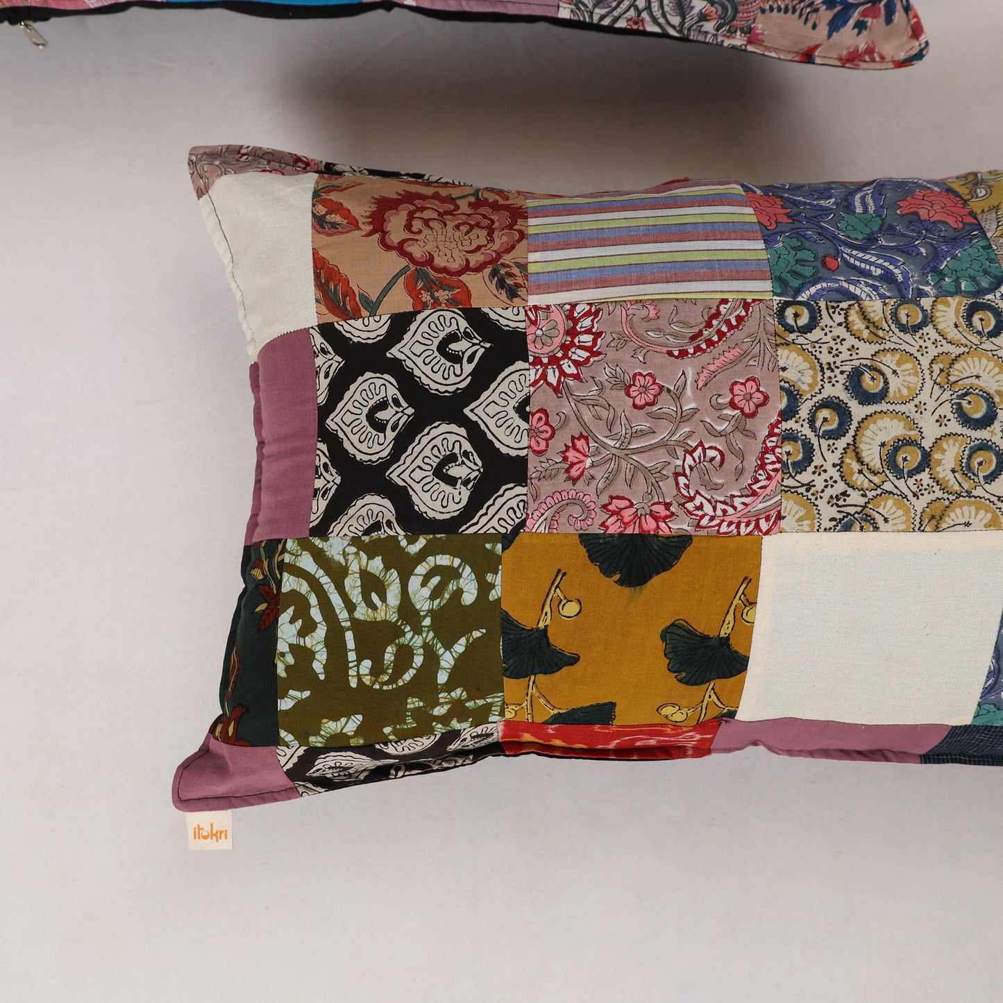 Multicolor - set of 2 patchwork cotton pillow cover 01