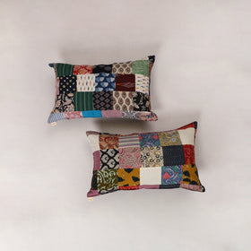 Multicolor - set of 2 patchwork cotton pillow cover 01