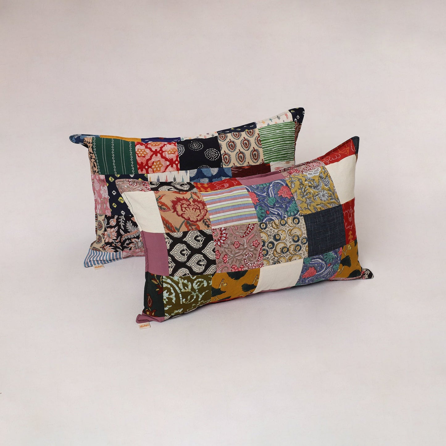 Multicolor - set of 2 patchwork cotton pillow cover 01