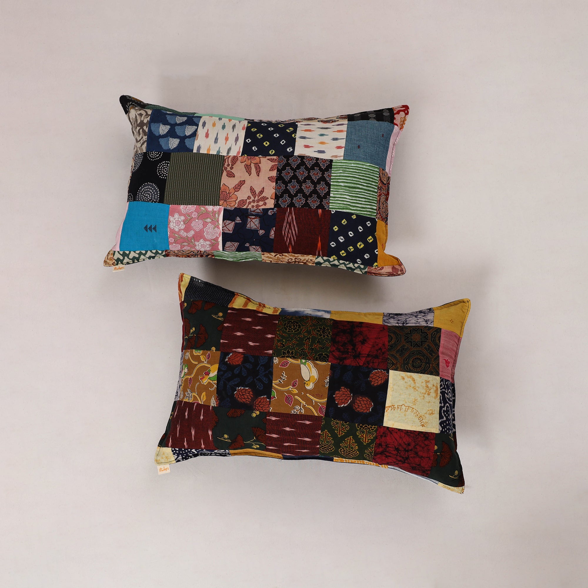 Multicolor - set of 2 patchwork cotton pillow cover 02