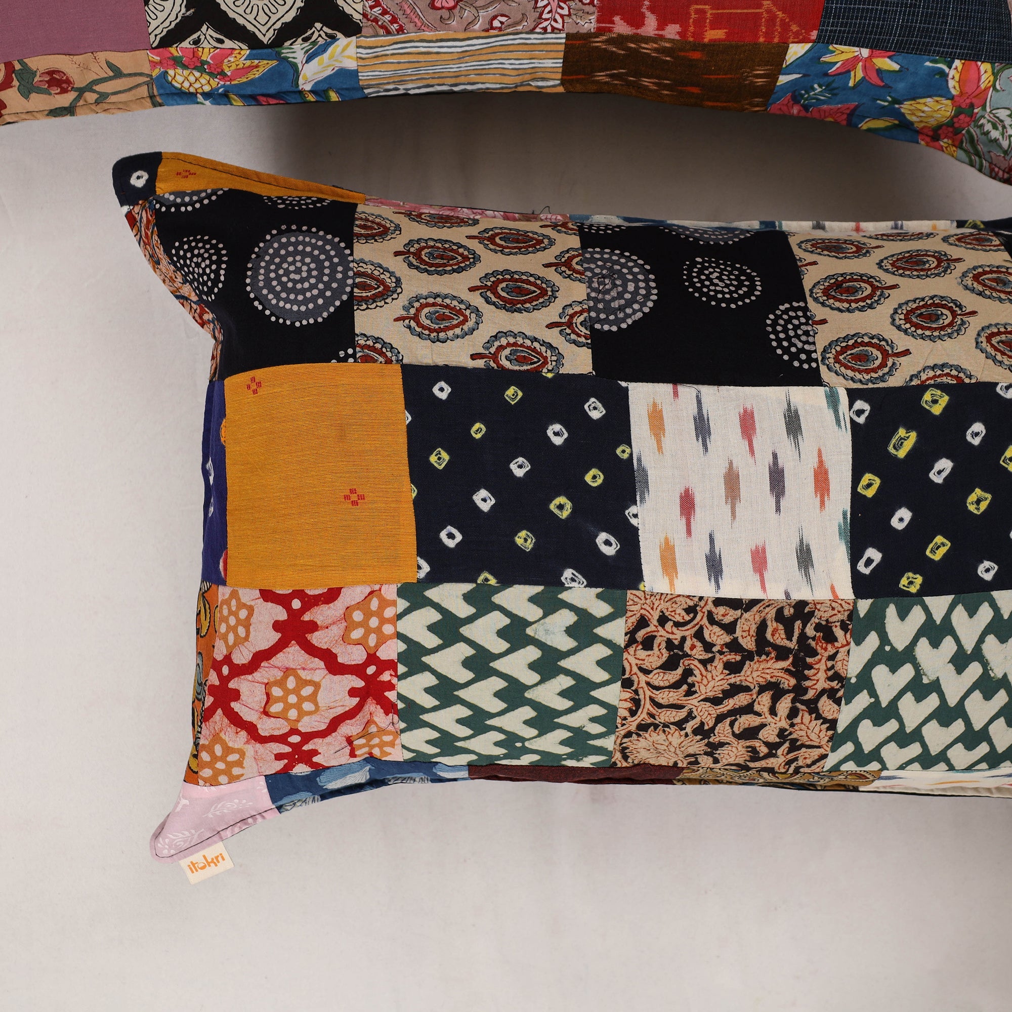Multicolor - set of 2 patchwork cotton pillow cover 03