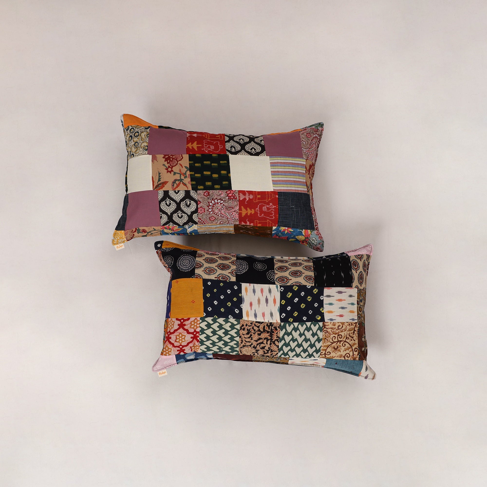 Multicolor - set of 2 patchwork cotton pillow cover 03