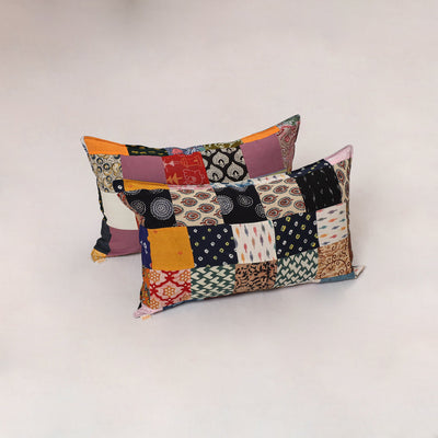 Multicolor - set of 2 patchwork cotton pillow cover 03