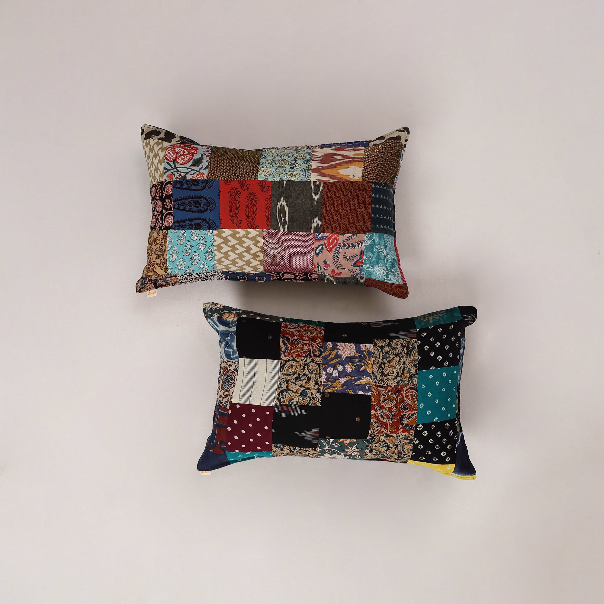 Multicolor - set of 2 patchwork cotton pillow cover 04