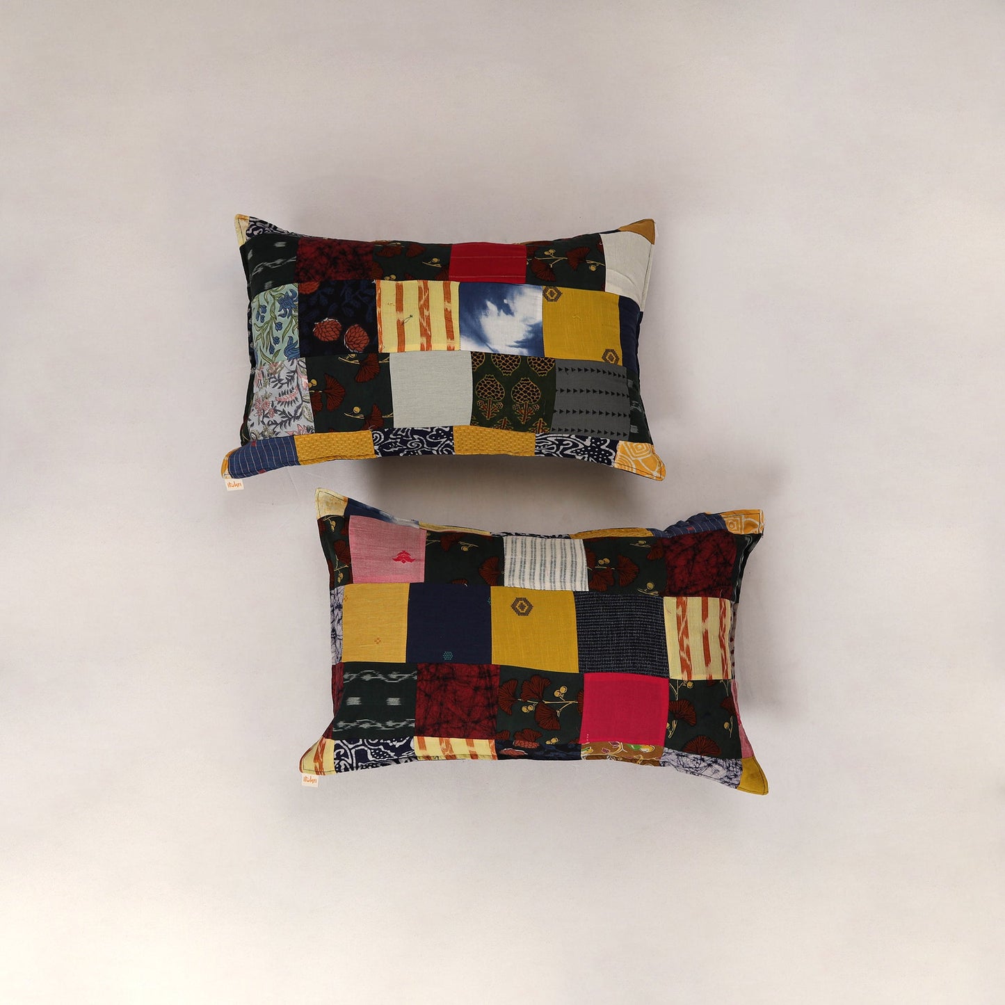 Multicolor - set of 2 patchwork cotton pillow cover 06