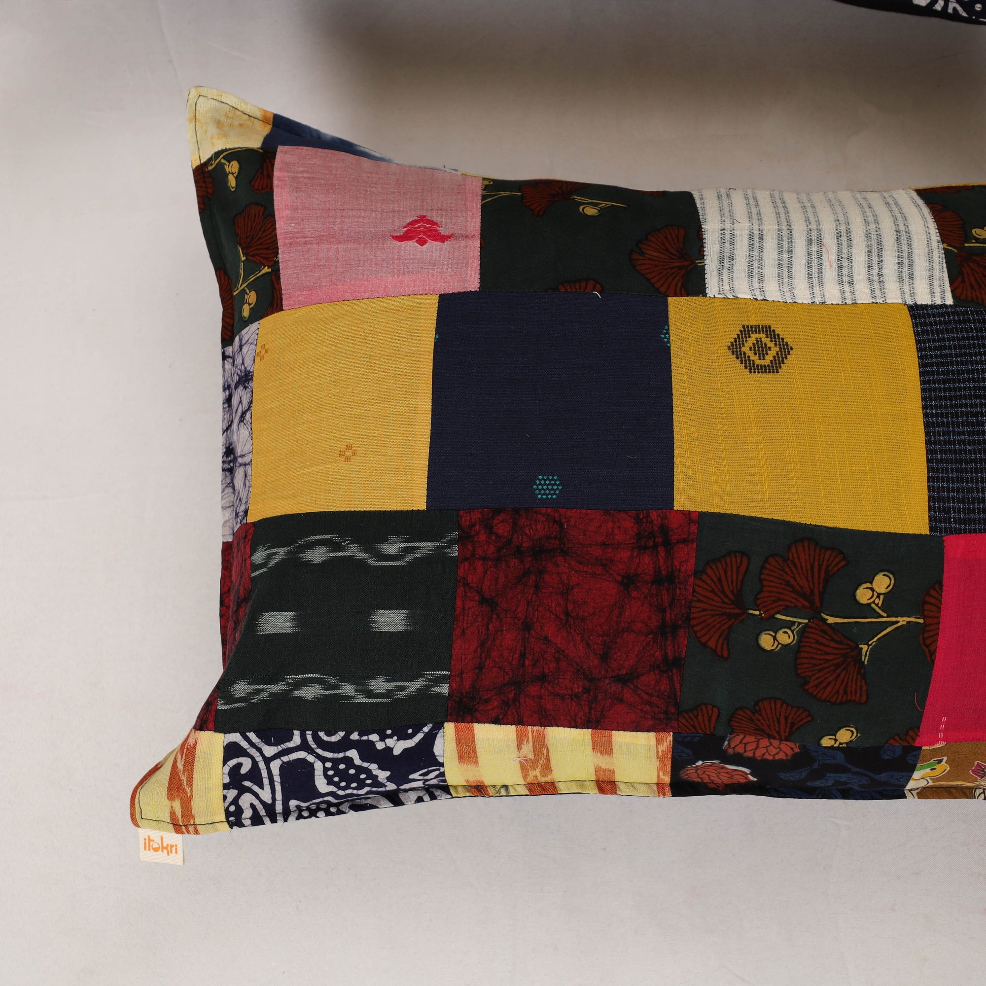 Multicolor - set of 2 patchwork cotton pillow cover 06