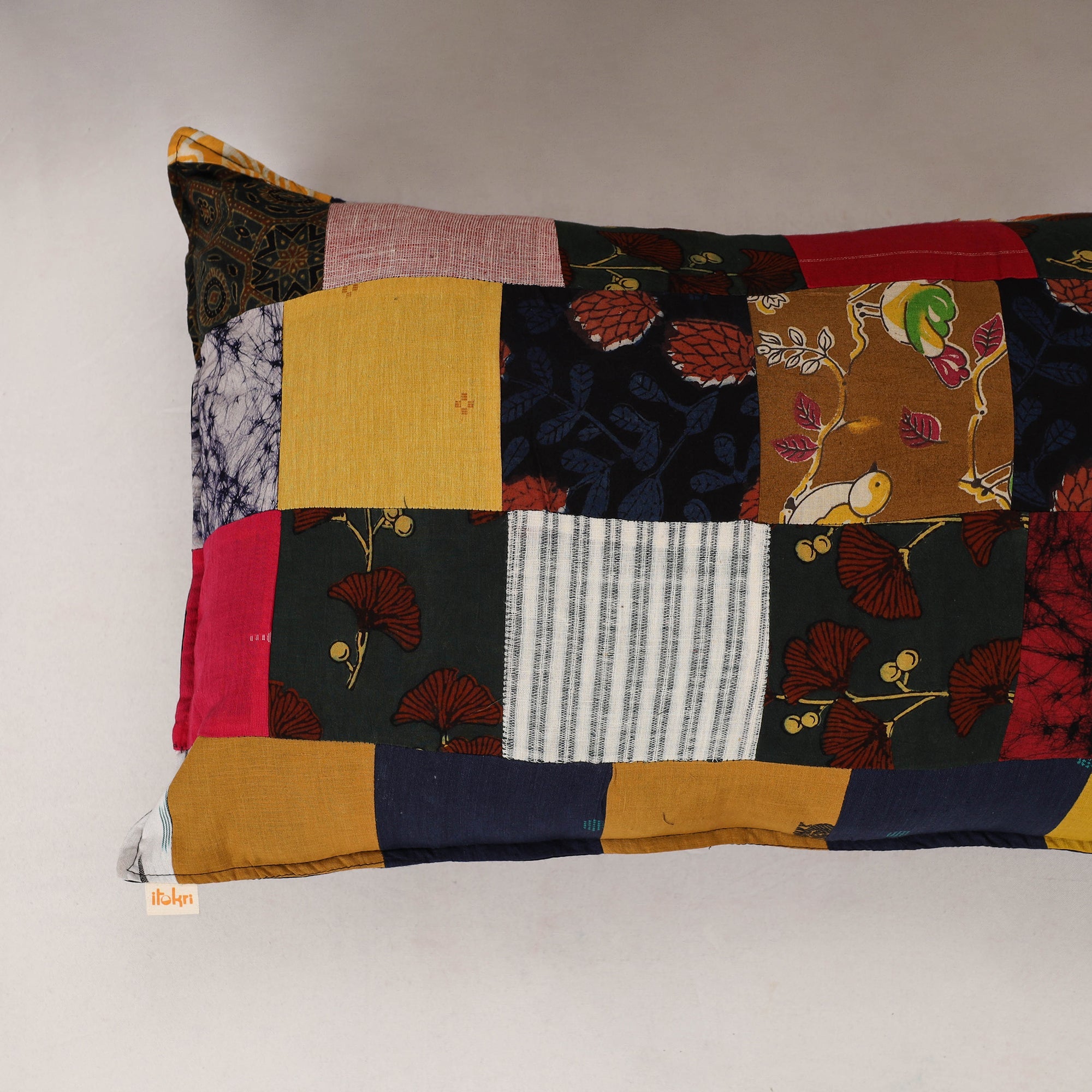 Multicolor - set of 2 patchwork cotton pillow cover 07