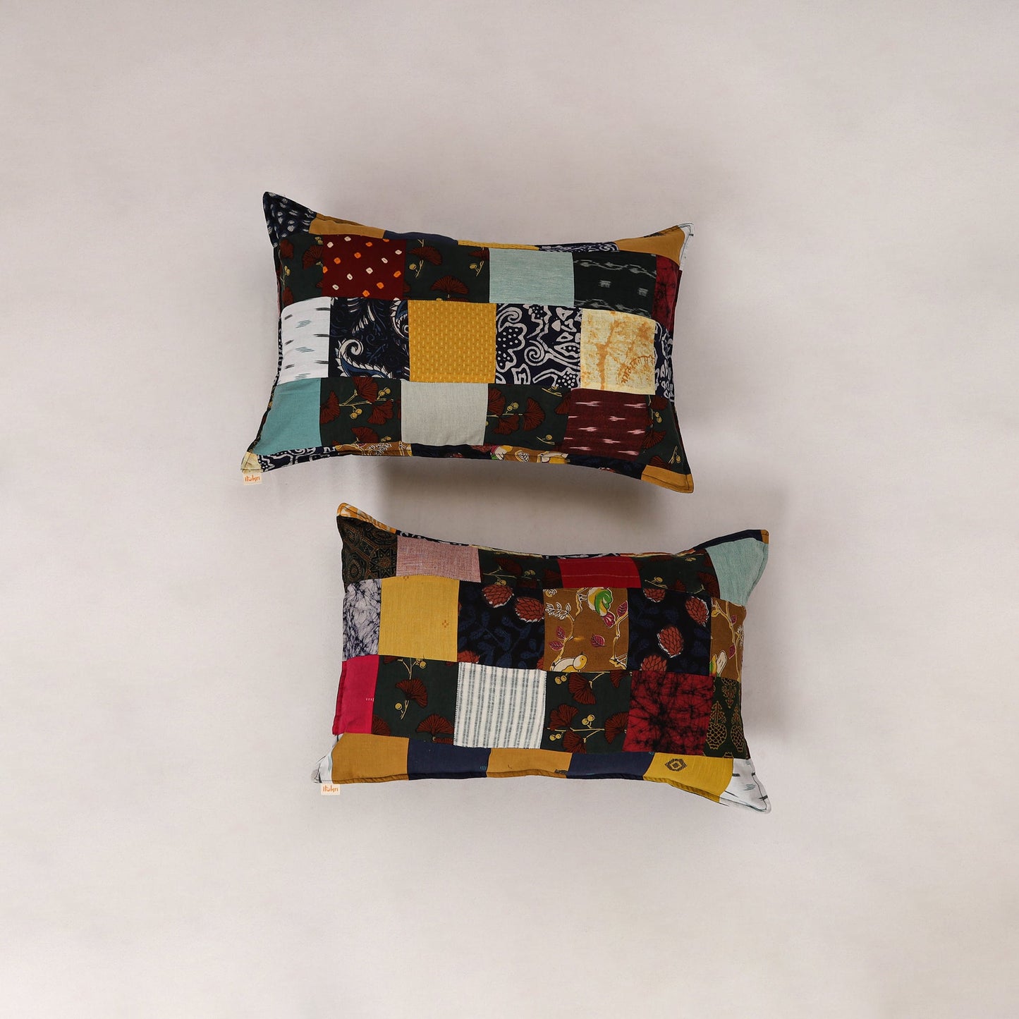 Multicolor - set of 2 patchwork cotton pillow cover 07