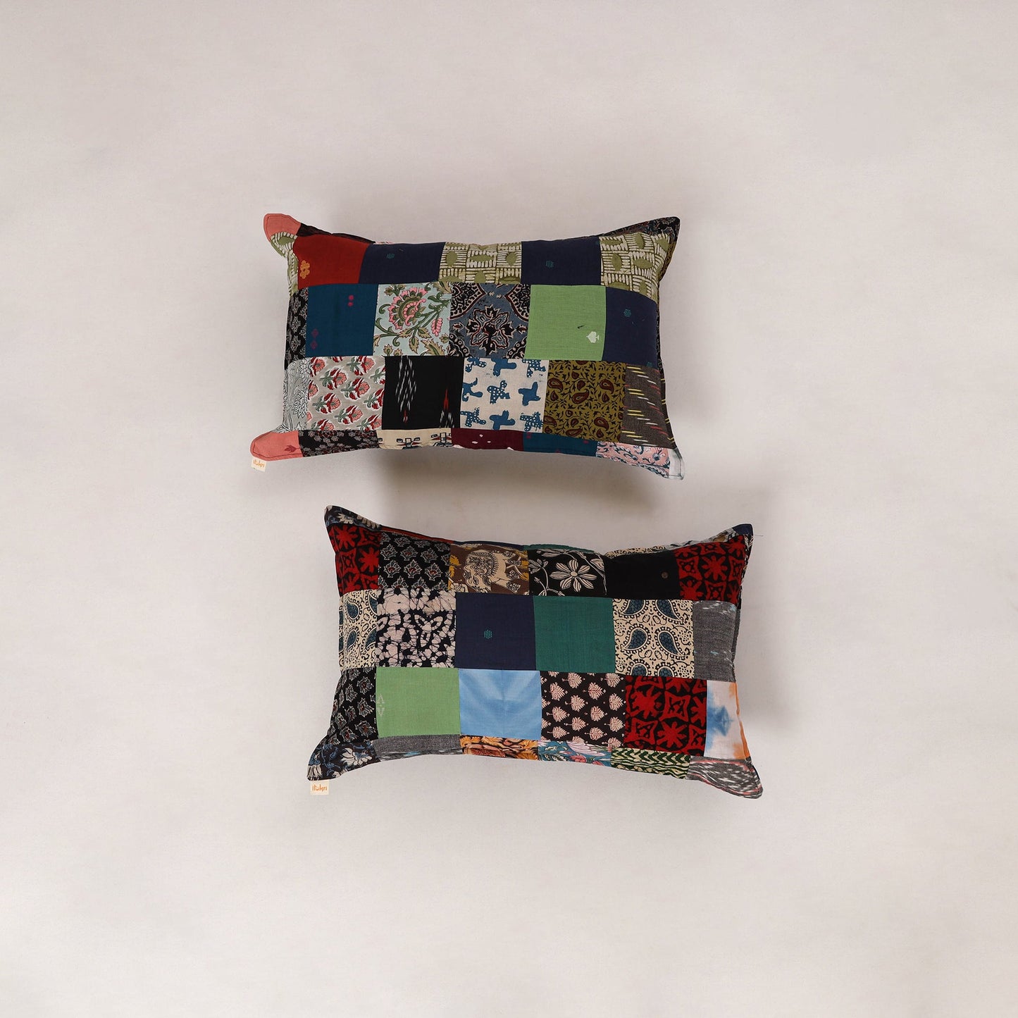 Multicolor - set of 2 patchwork cotton pillow cover 08