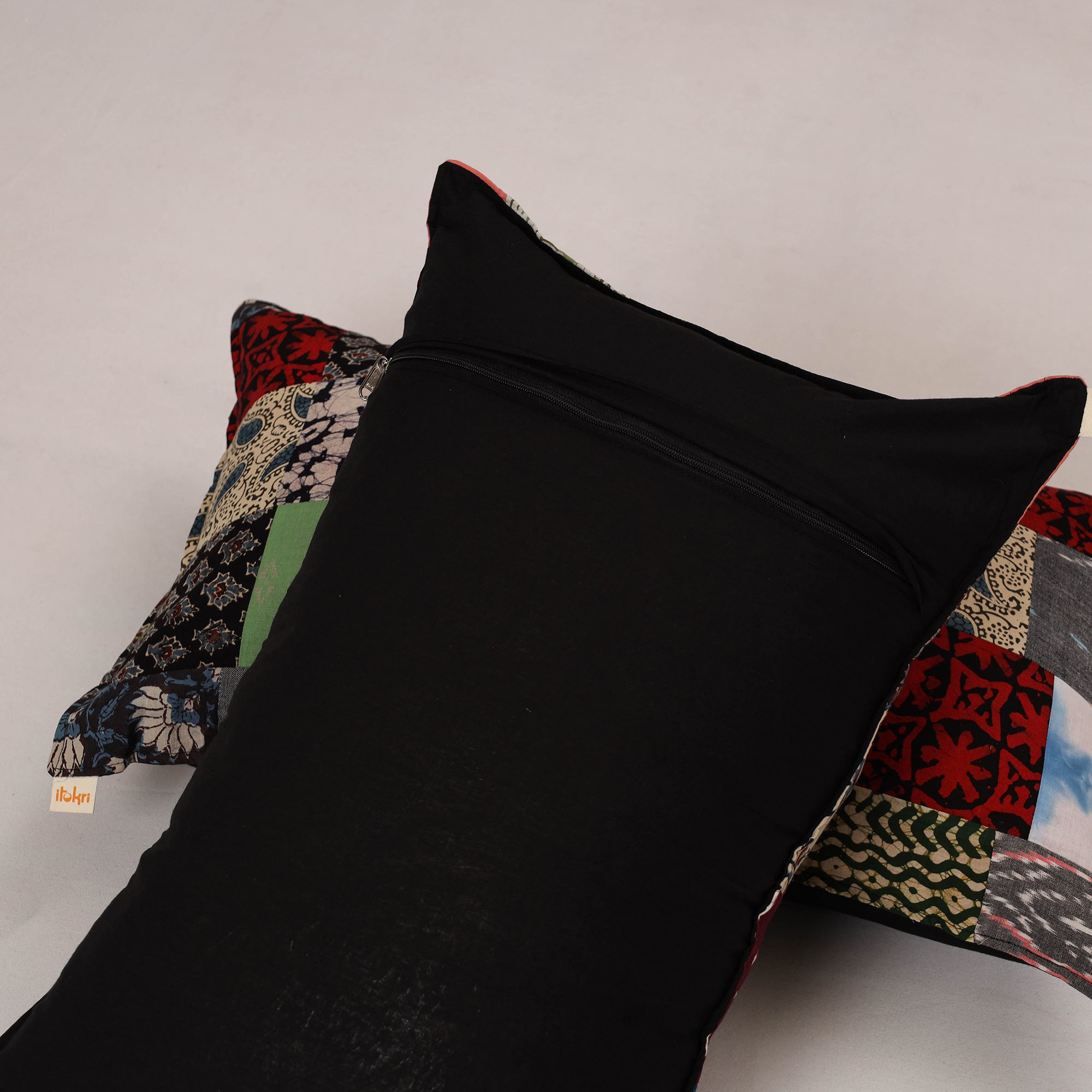 Multicolor - set of 2 patchwork cotton pillow cover 08