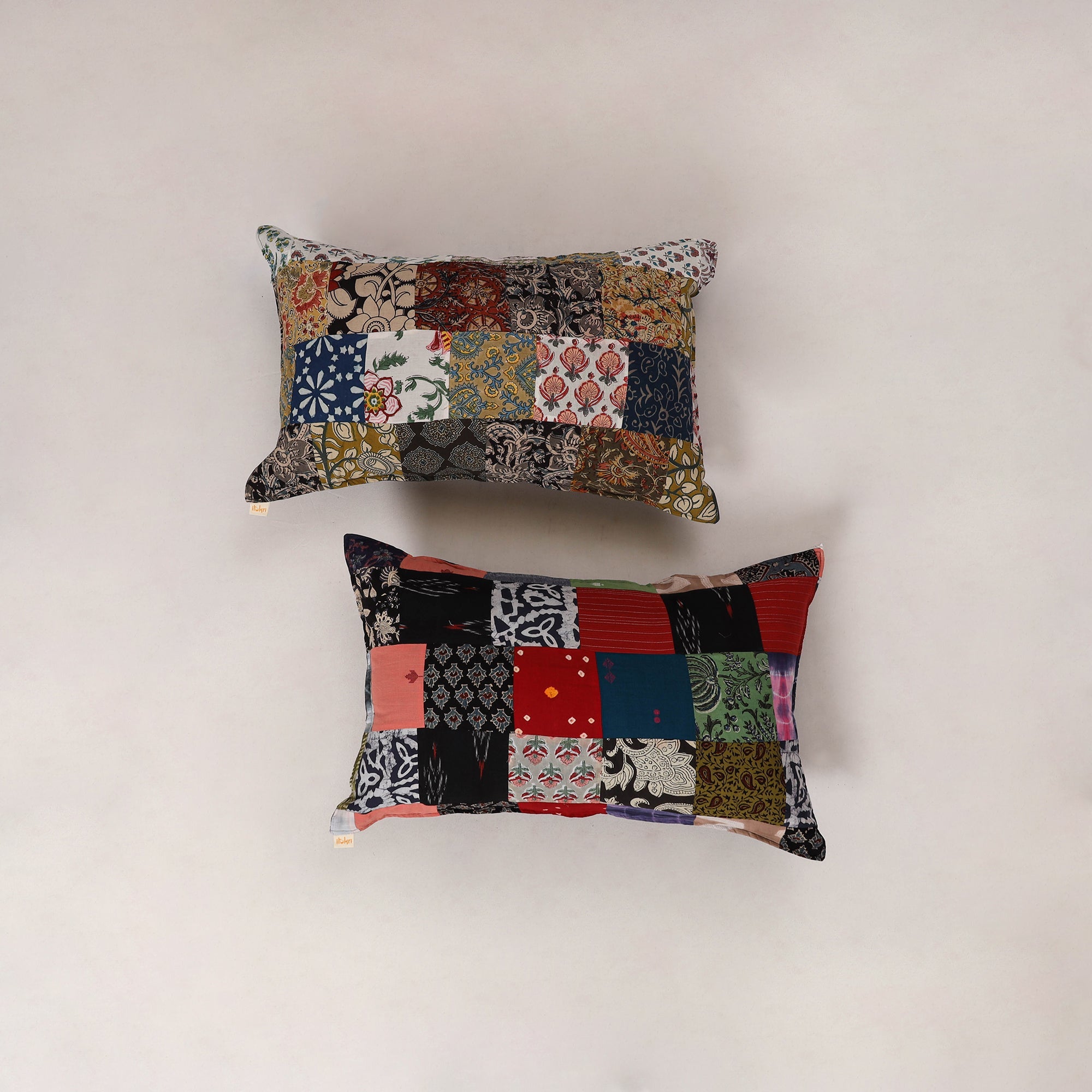 Multicolor - set of 2 patchwork cotton pillow cover 09