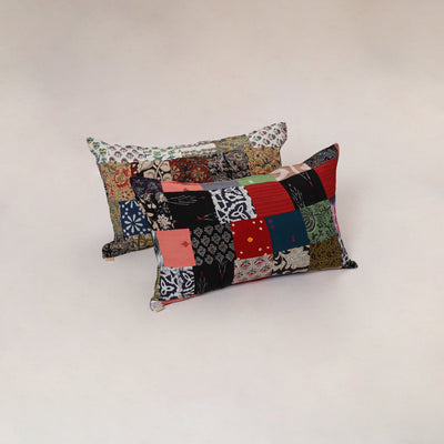 Multicolor - set of 2 patchwork cotton pillow cover 09