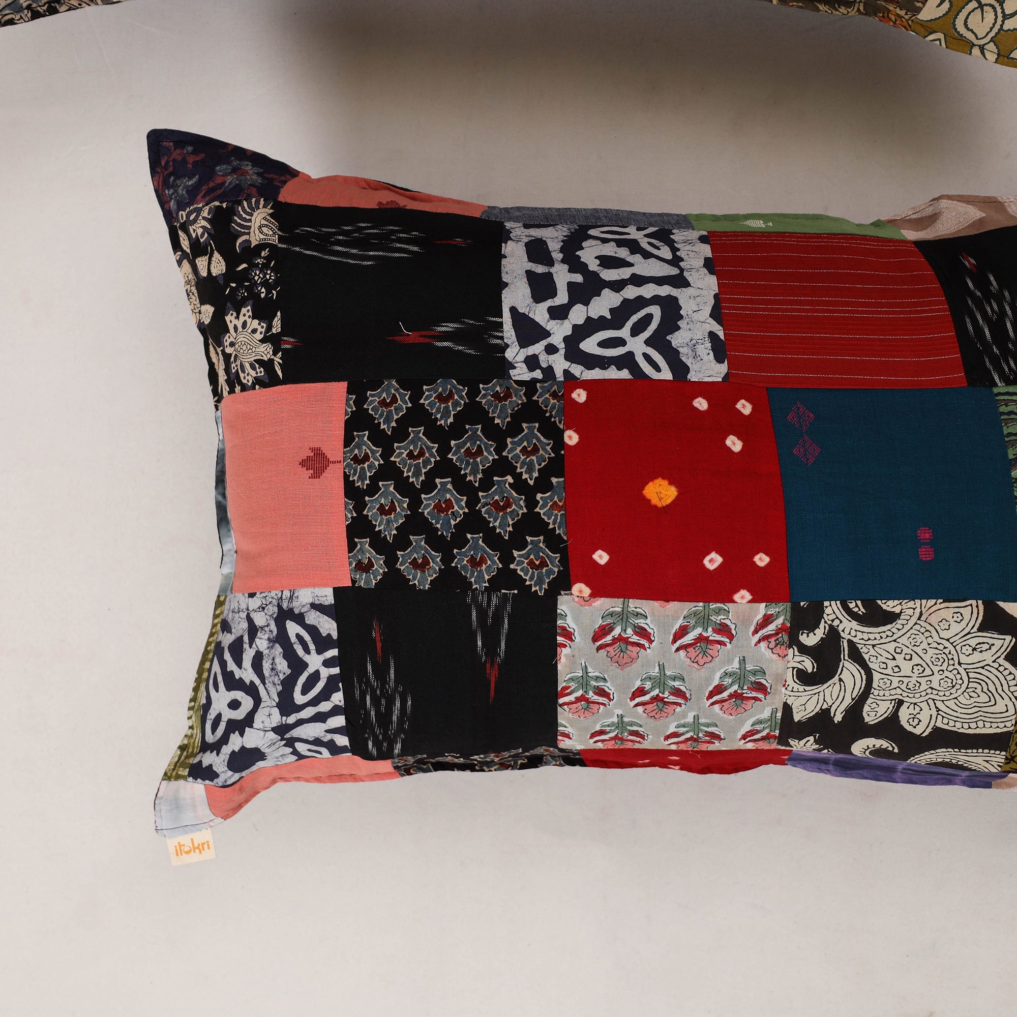 Multicolor - set of 2 patchwork cotton pillow cover 09