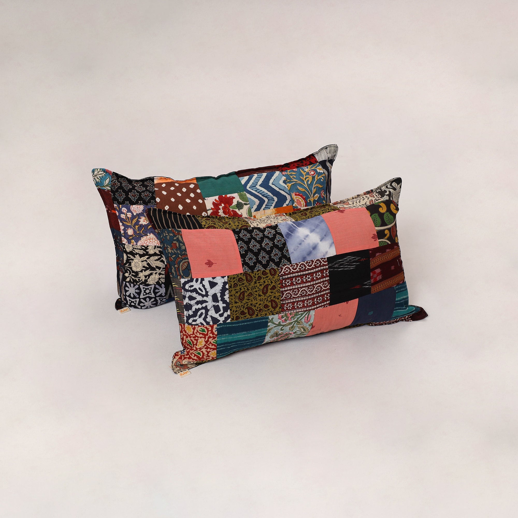 Multicolor - set of 2 patchwork cotton pillow cover 10