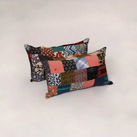 Multicolor - set of 2 patchwork cotton pillow cover 10