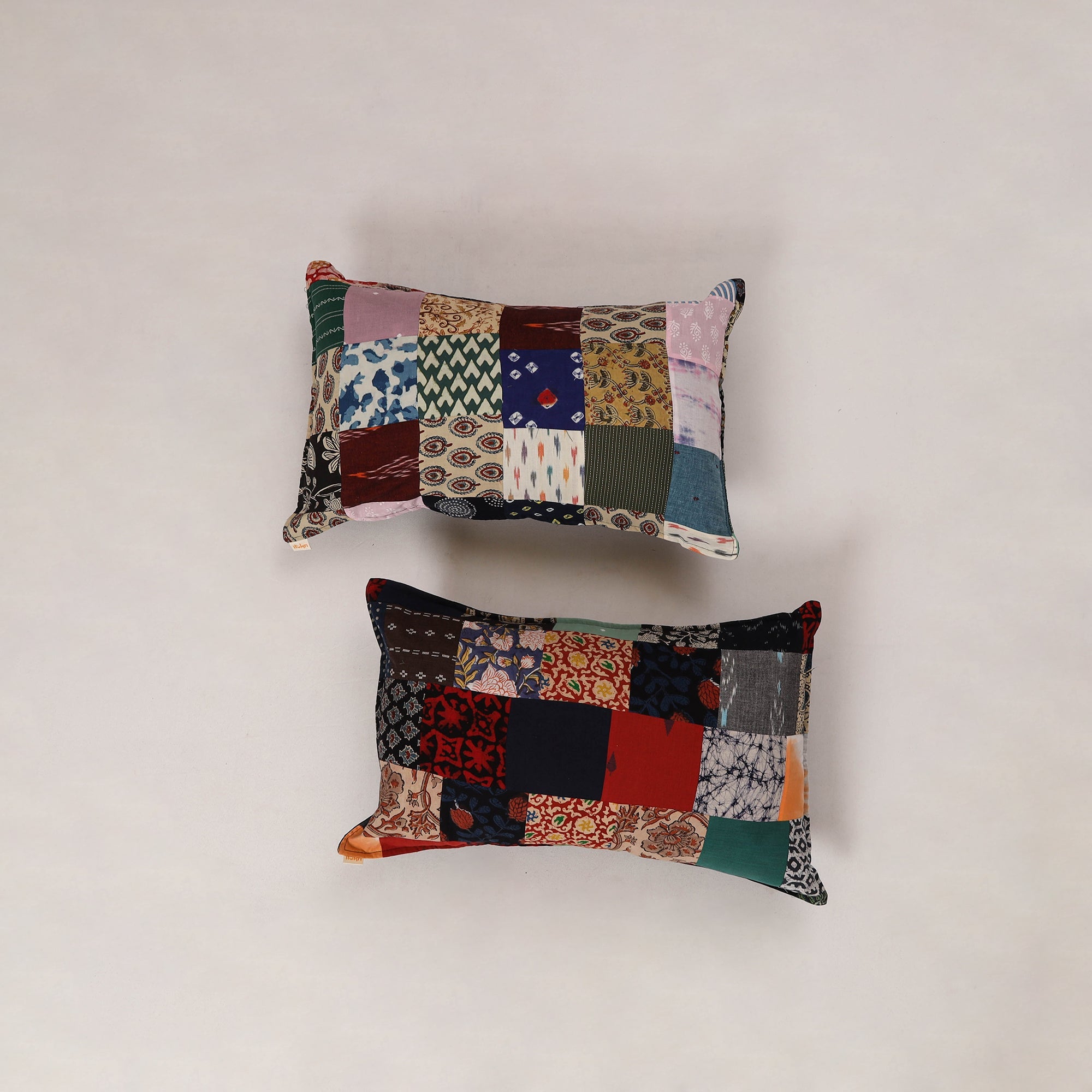 Multicolor - set of 2 patchwork cotton pillow cover 11