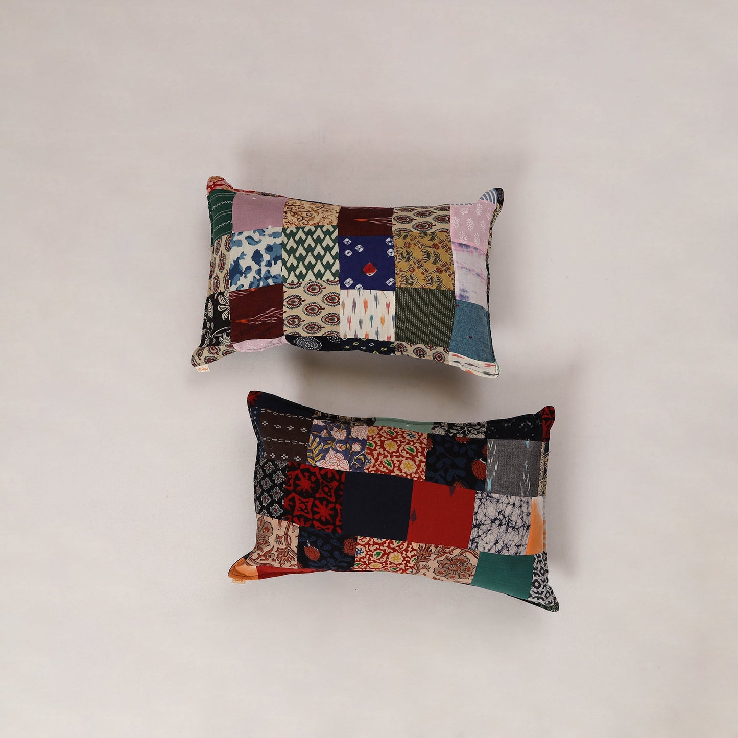Multicolor - set of 2 patchwork cotton pillow cover 11