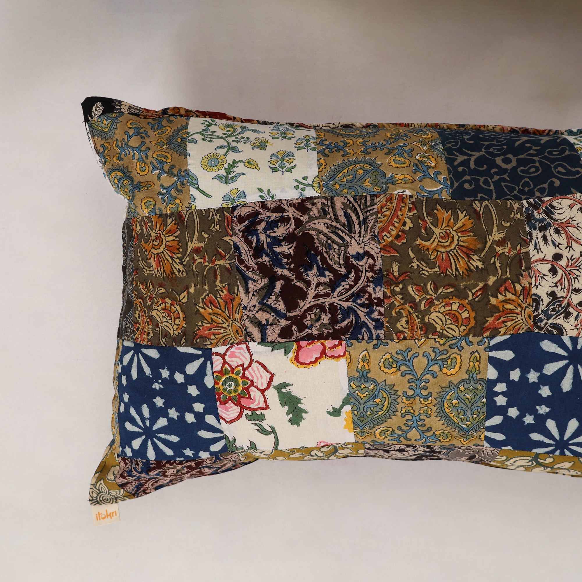 Multicolor - set of 2 patchwork cotton pillow cover 13