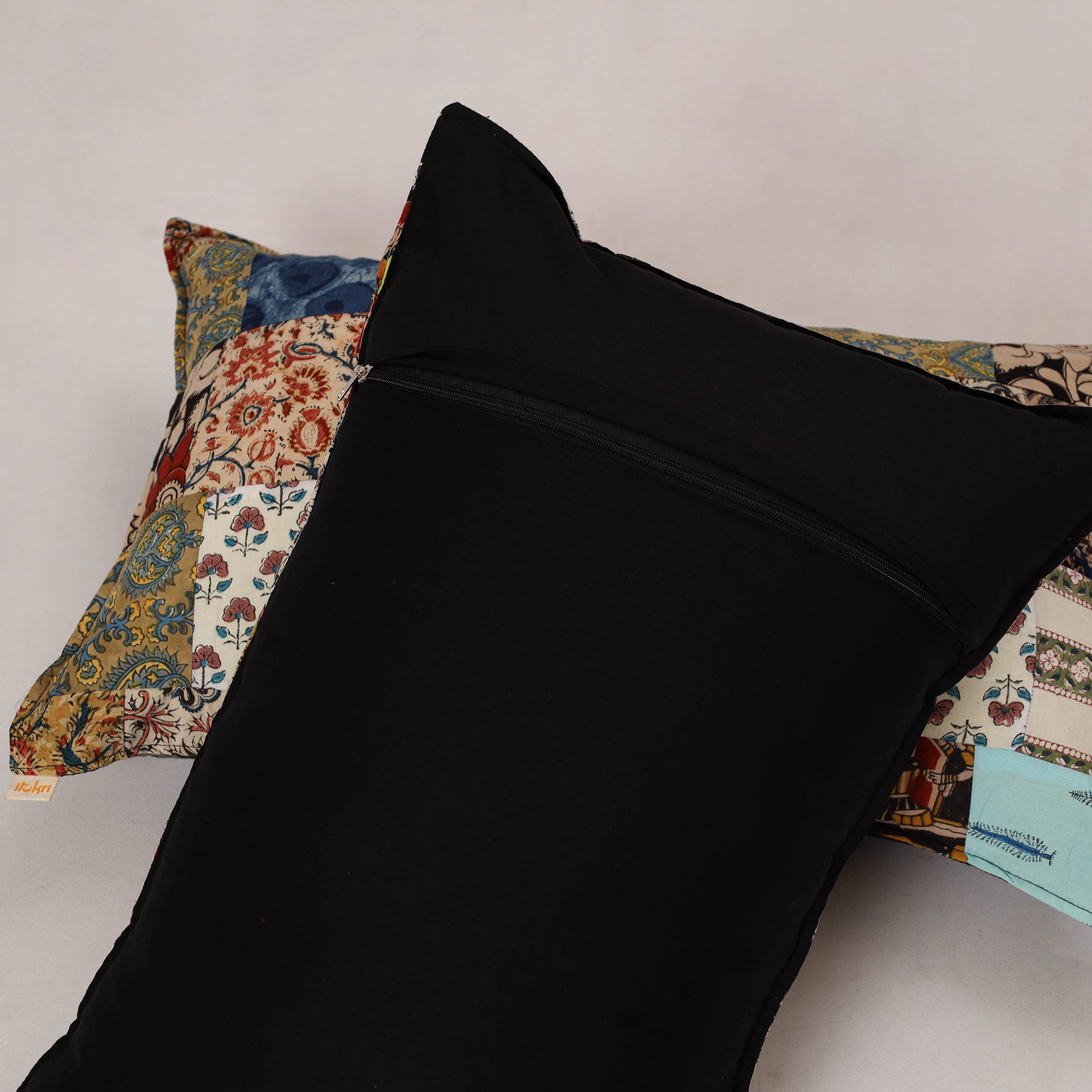 Multicolor - set of 2 patchwork cotton pillow cover 13