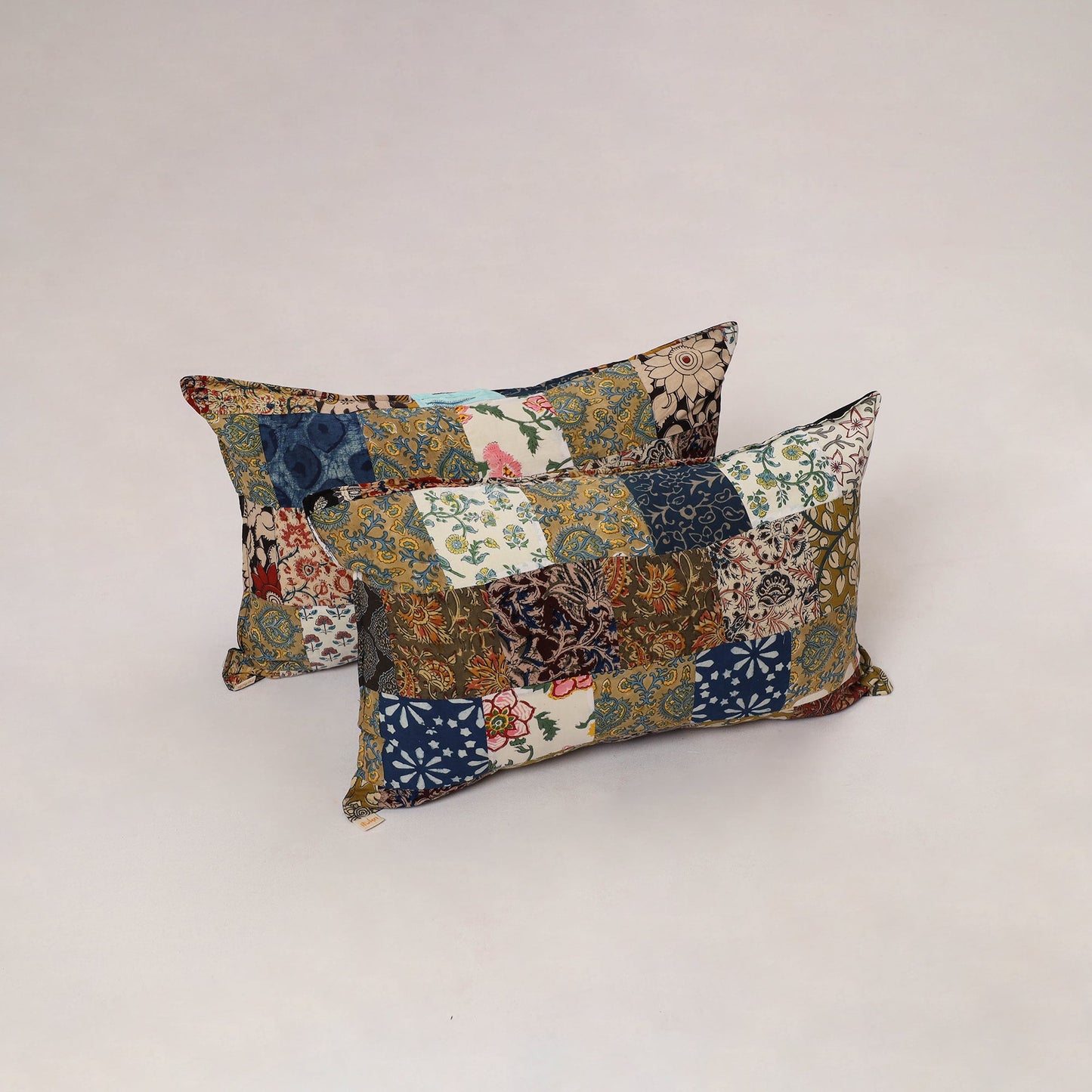 Multicolor - set of 2 patchwork cotton pillow cover 13