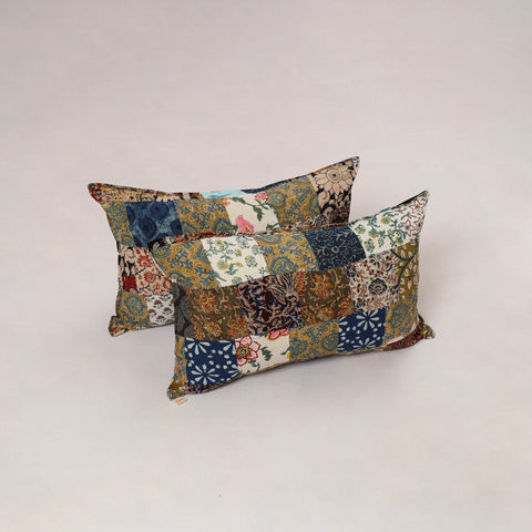 Multicolor - set of 2 patchwork cotton pillow cover 13