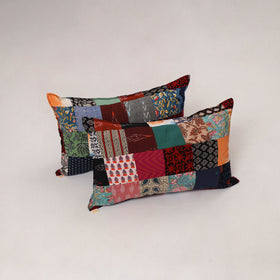 Multicolor - set of 2 patchwork cotton pillow cover 14